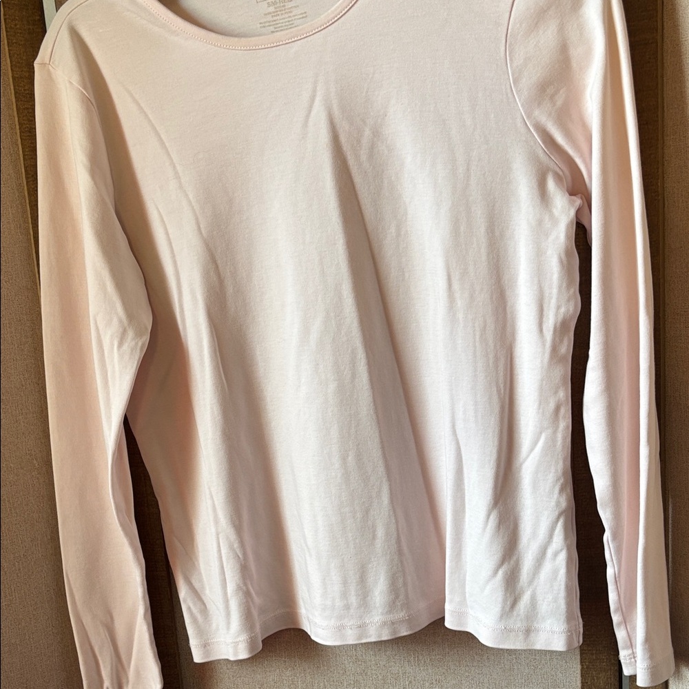 L.L. Bean Soft Pink Long Sleeve Tee small